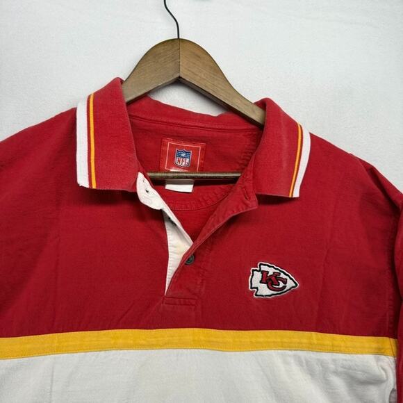 Vintage Kansas City Chiefs Rugby Shirt Men's XL Red White Embroidered Logo y2k - Picture 4 of 12